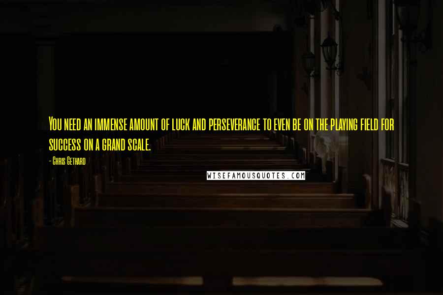 Chris Gethard Quotes: You need an immense amount of luck and perseverance to even be on the playing field for success on a grand scale.