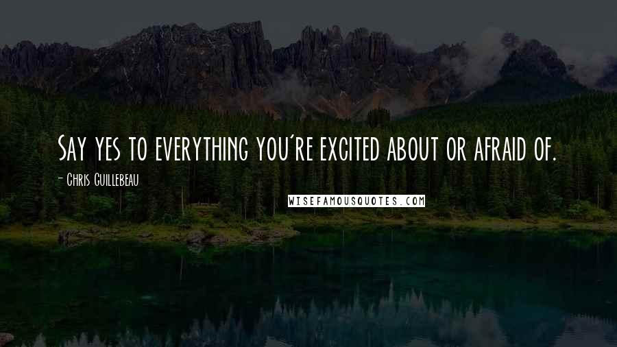 Chris Guillebeau Quotes: Say yes to everything you're excited about or afraid of.