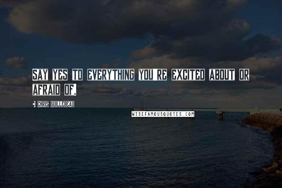 Chris Guillebeau Quotes: Say yes to everything you're excited about or afraid of.