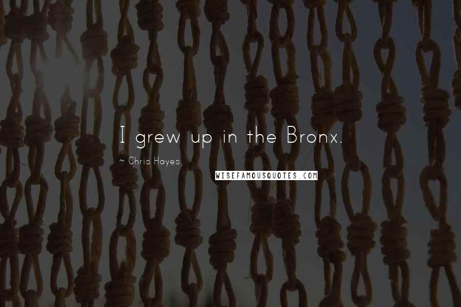 Chris Hayes Quotes: I grew up in the Bronx.
