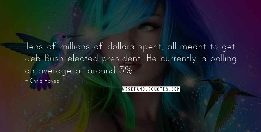 Chris Hayes Quotes: Tens of millions of dollars spent, all meant to get Jeb Bush elected president. He currently is polling on average at around 5%.