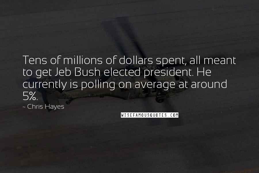 Chris Hayes Quotes: Tens of millions of dollars spent, all meant to get Jeb Bush elected president. He currently is polling on average at around 5%.