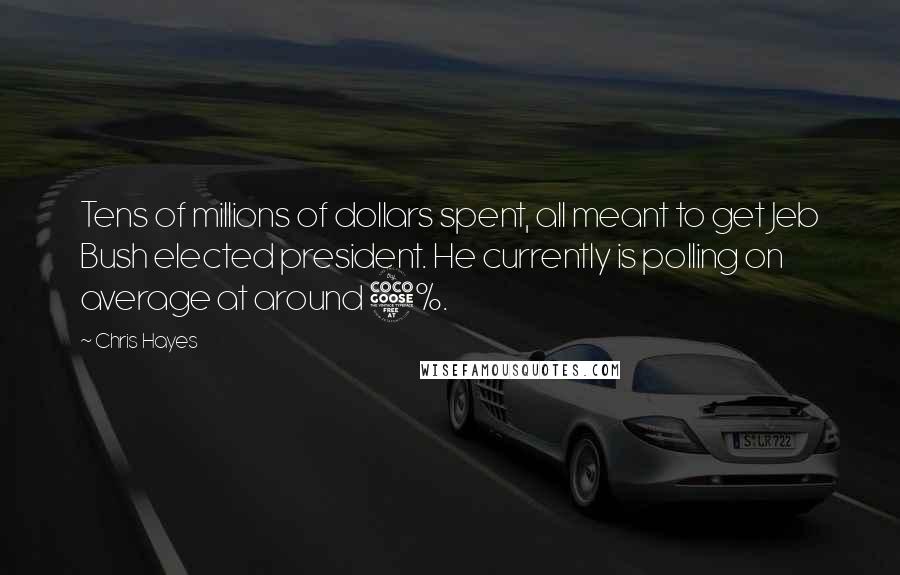 Chris Hayes Quotes: Tens of millions of dollars spent, all meant to get Jeb Bush elected president. He currently is polling on average at around 5%.