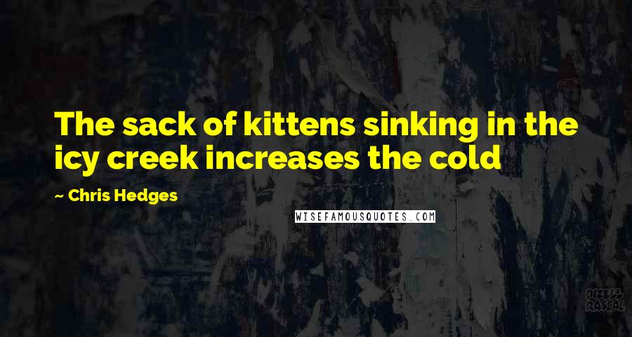 Chris Hedges Quotes: The sack of kittens sinking in the icy creek increases the cold