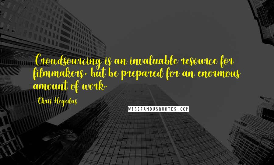 Chris Hegedus Quotes: Crowdsourcing is an invaluable resource for filmmakers, but be prepared for an enormous amount of work.