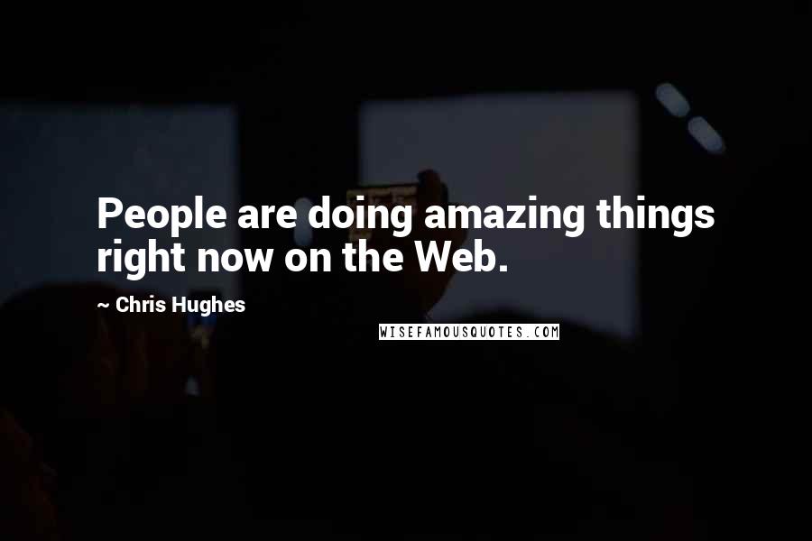 Chris Hughes Quotes: People are doing amazing things right now on the Web.