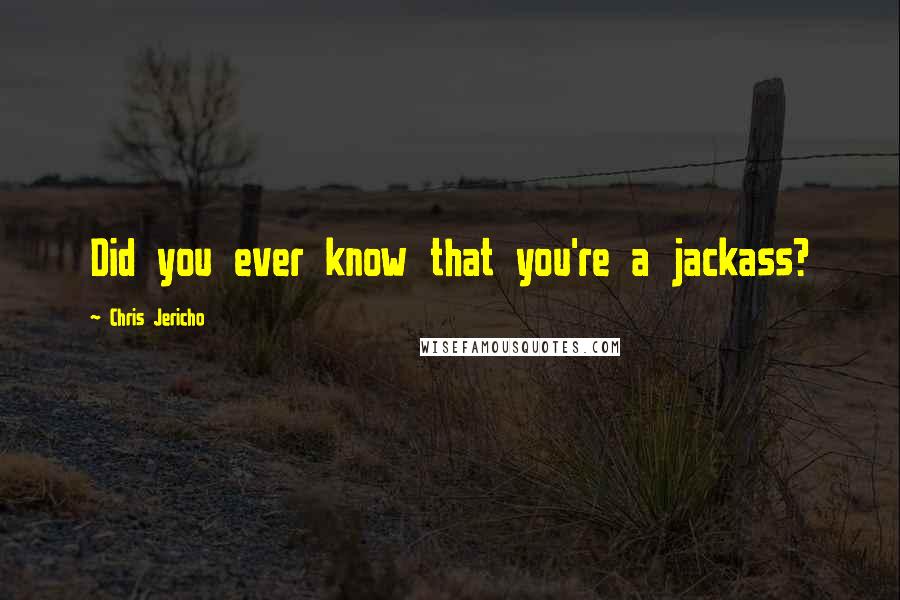 Chris Jericho Quotes: Did you ever know that you're a jackass?