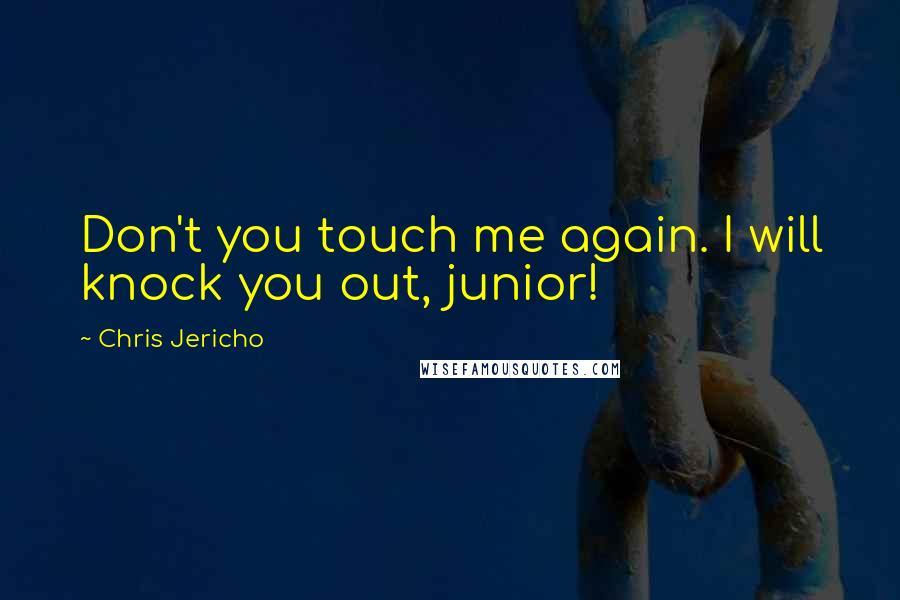 Chris Jericho Quotes: Don't you touch me again. I will knock you out, junior!