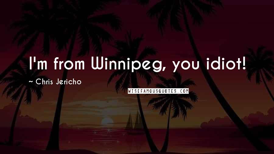 Chris Jericho Quotes: I'm from Winnipeg, you idiot!