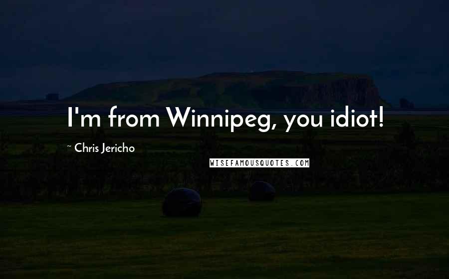 Chris Jericho Quotes: I'm from Winnipeg, you idiot!