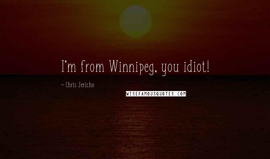 Chris Jericho Quotes: I'm from Winnipeg, you idiot!