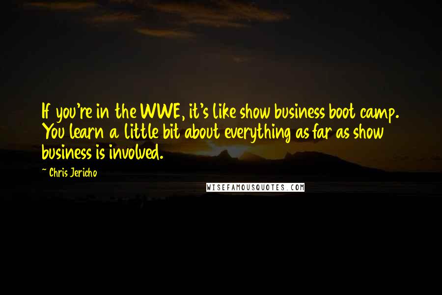 Chris Jericho Quotes: If you're in the WWE, it's like show business boot camp. You learn a little bit about everything as far as show business is involved.