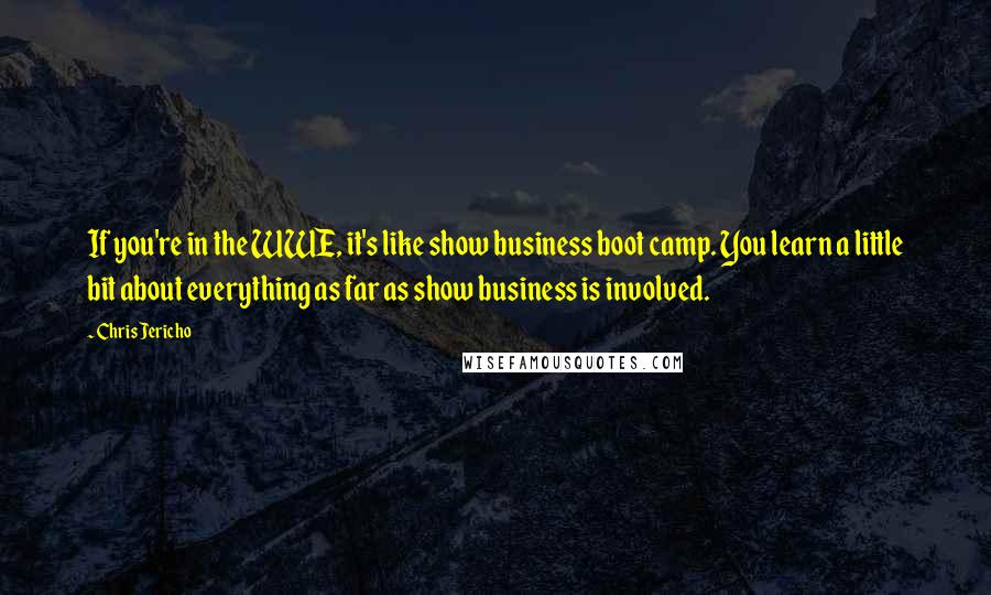 Chris Jericho Quotes: If you're in the WWE, it's like show business boot camp. You learn a little bit about everything as far as show business is involved.