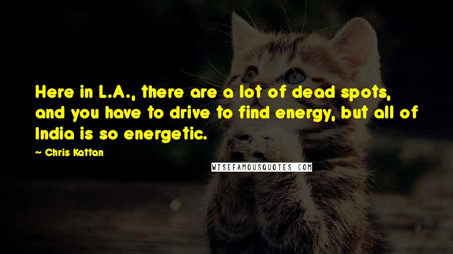 Chris Kattan Quotes: Here in L.A., there are a lot of dead spots, and you have to drive to find energy, but all of India is so energetic.