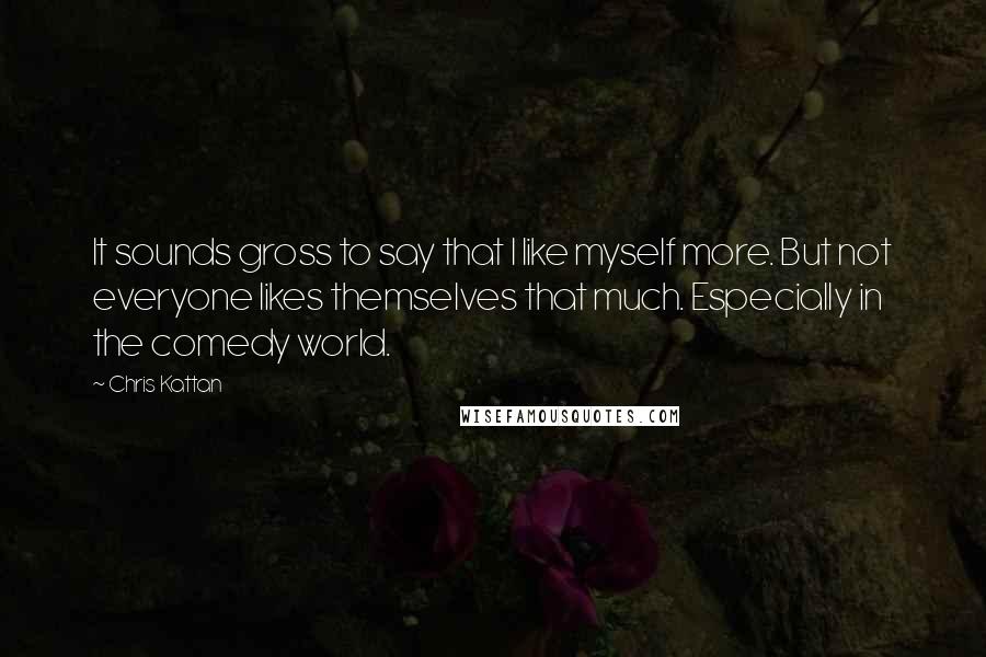 Chris Kattan Quotes: It sounds gross to say that I like myself more. But not everyone likes themselves that much. Especially in the comedy world.