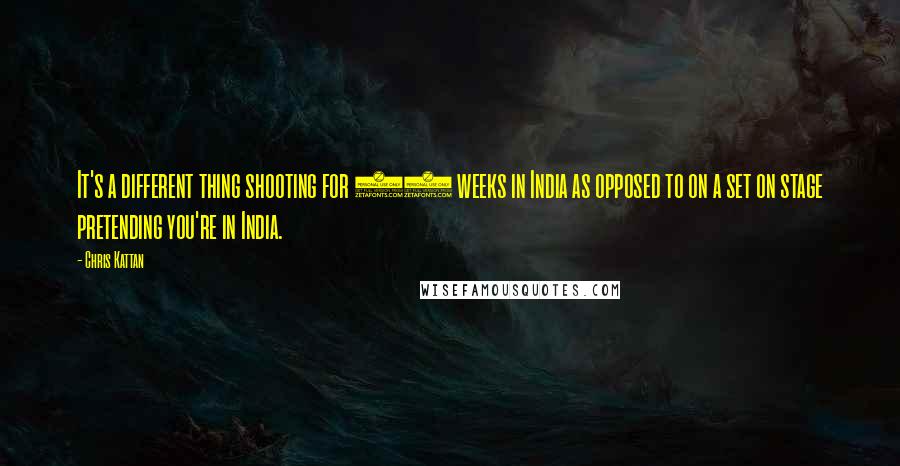 Chris Kattan Quotes: It's a different thing shooting for 10 weeks in India as opposed to on a set on stage pretending you're in India.