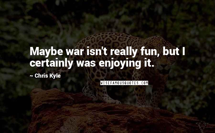 Chris Kyle Quotes: Maybe war isn't really fun, but I certainly was enjoying it.