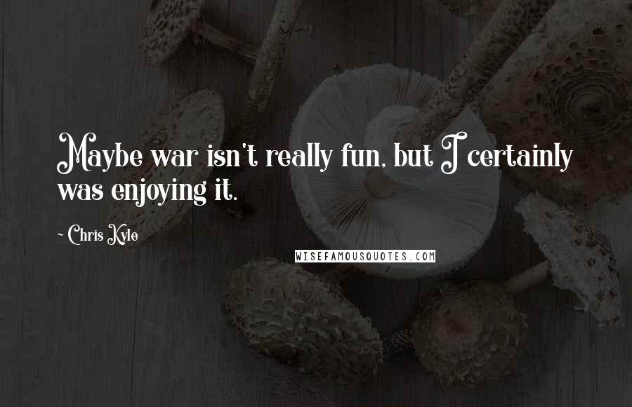 Chris Kyle Quotes: Maybe war isn't really fun, but I certainly was enjoying it.