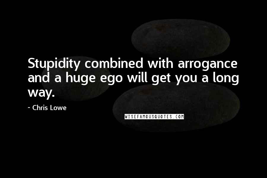 Chris Lowe Quotes: Stupidity combined with arrogance and a huge ego will get you a long way.