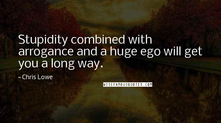 Chris Lowe Quotes: Stupidity combined with arrogance and a huge ego will get you a long way.