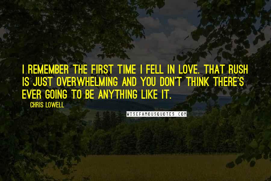 Chris Lowell Quotes: I remember the first time I fell in love. That rush is just overwhelming and you don't think there's ever going to be anything like it.