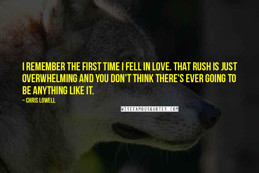 Chris Lowell Quotes: I remember the first time I fell in love. That rush is just overwhelming and you don't think there's ever going to be anything like it.