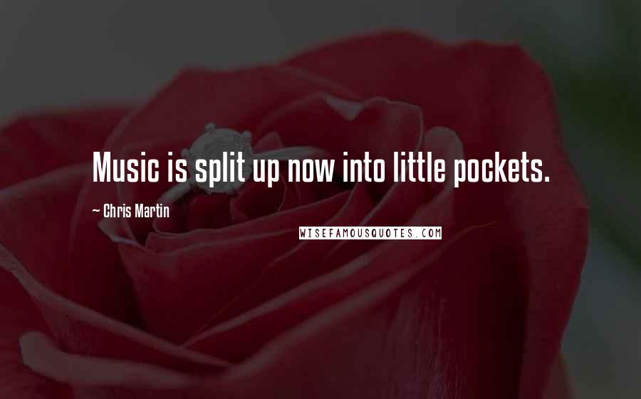 Chris Martin Quotes: Music is split up now into little pockets.