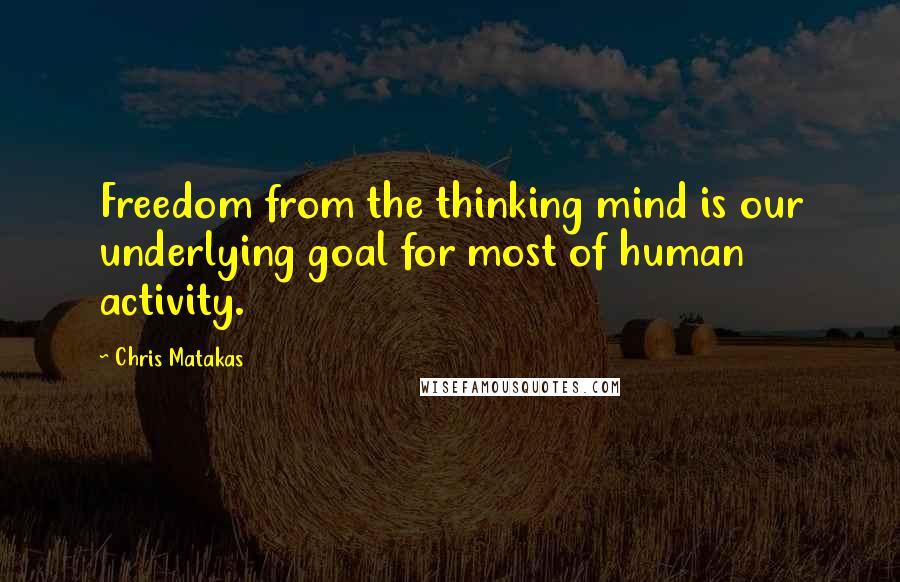 Chris Matakas Quotes: Freedom from the thinking mind is our underlying goal for most of human activity.