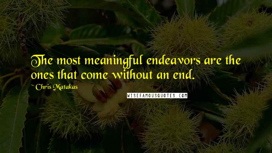 Chris Matakas Quotes: The most meaningful endeavors are the ones that come without an end.