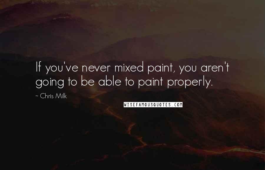 Chris Milk Quotes: If you've never mixed paint, you aren't going to be able to paint properly.
