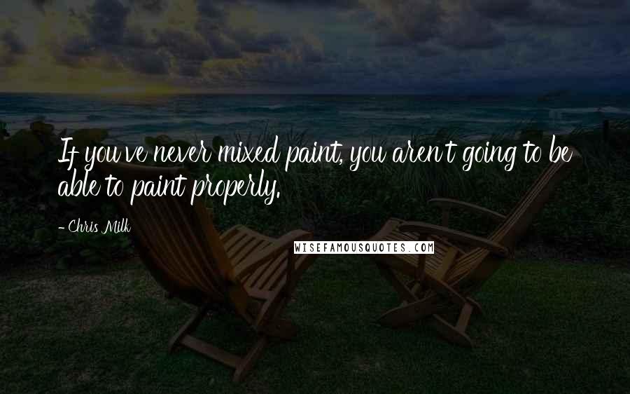 Chris Milk Quotes: If you've never mixed paint, you aren't going to be able to paint properly.