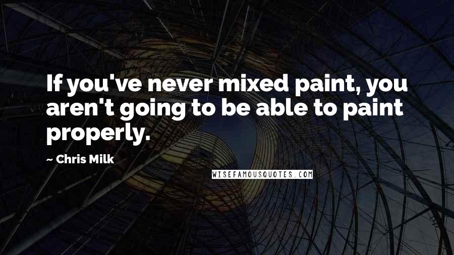 Chris Milk Quotes: If you've never mixed paint, you aren't going to be able to paint properly.