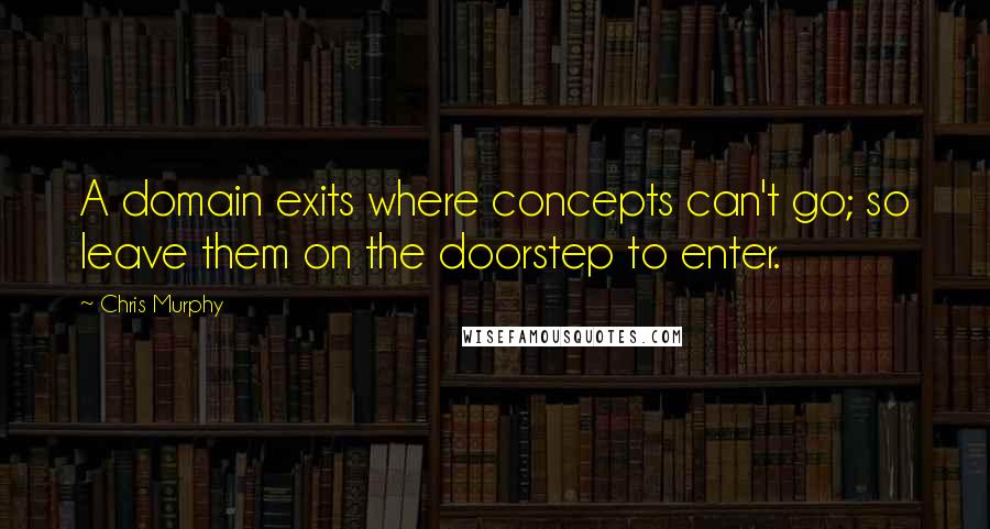 Chris Murphy Quotes: A domain exits where concepts can't go; so leave them on the doorstep to enter.