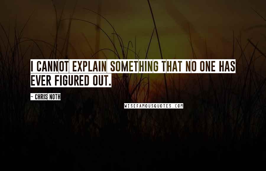 Chris Noth Quotes: I cannot explain something that no one has ever figured out.