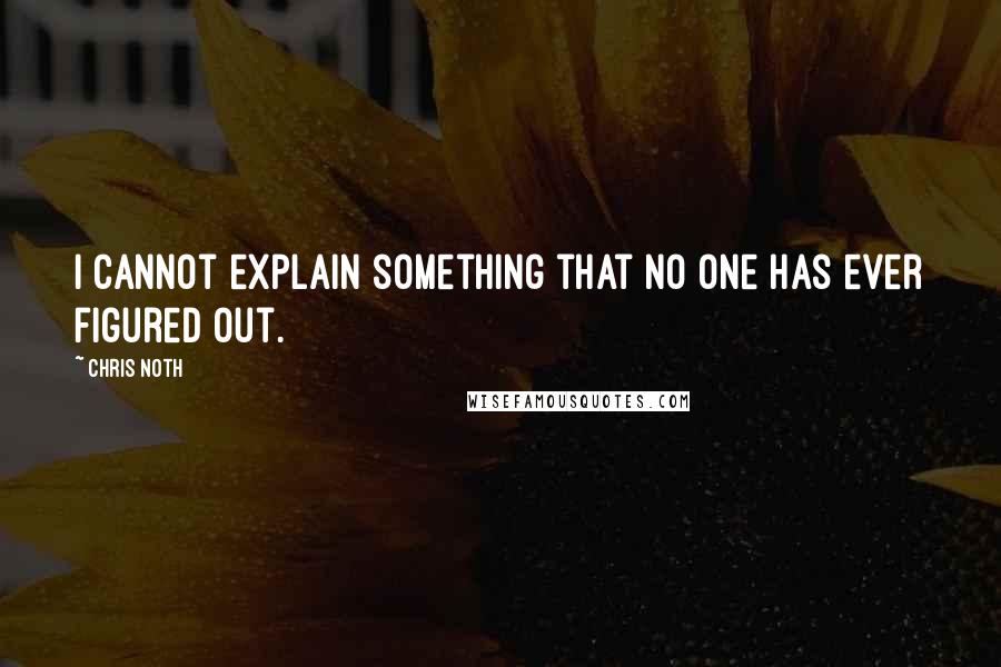 Chris Noth Quotes: I cannot explain something that no one has ever figured out.