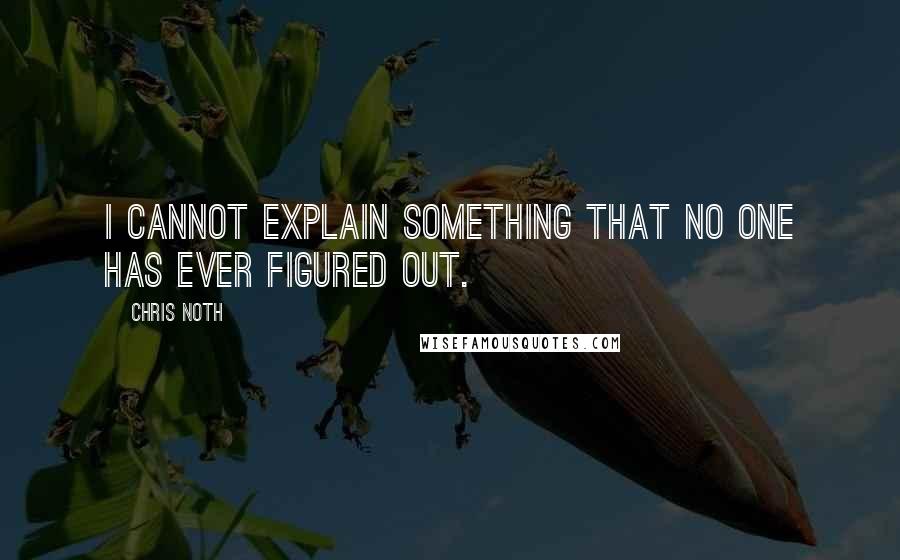 Chris Noth Quotes: I cannot explain something that no one has ever figured out.