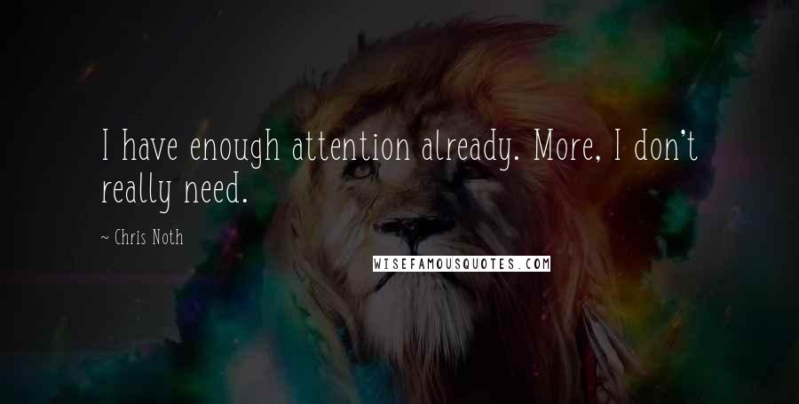 Chris Noth Quotes: I have enough attention already. More, I don't really need.