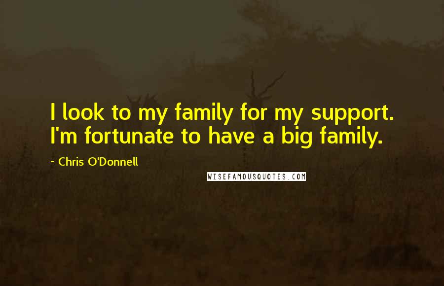 Chris O'Donnell Quotes: I look to my family for my support. I'm fortunate to have a big family.