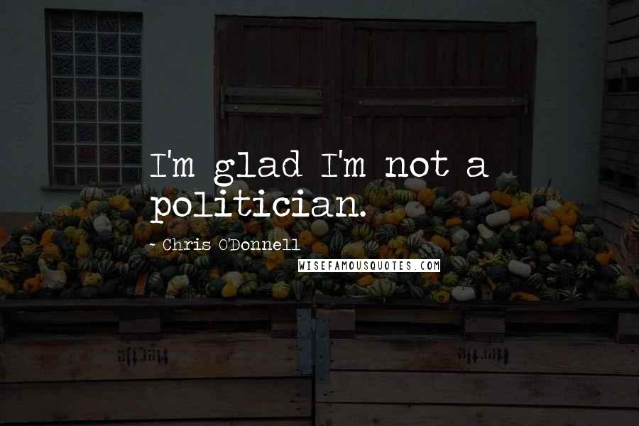 Chris O'Donnell Quotes: I'm glad I'm not a politician.