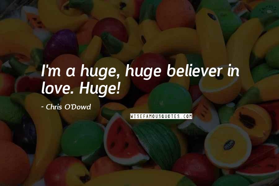 Chris O'Dowd Quotes: I'm a huge, huge believer in love. Huge!