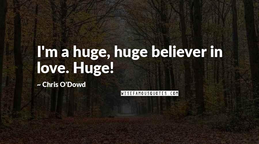 Chris O'Dowd Quotes: I'm a huge, huge believer in love. Huge!