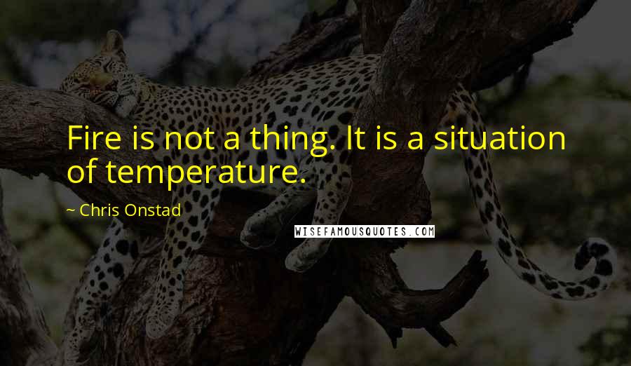 Chris Onstad Quotes: Fire is not a thing. It is a situation of temperature.