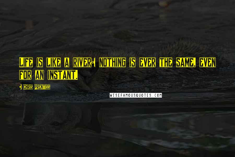 Chris Prentiss Quotes: Life is like a river: nothing is ever the same, even for an instant.