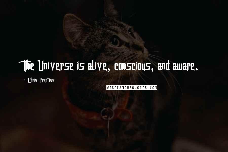 Chris Prentiss Quotes: The Universe is alive, conscious, and aware.