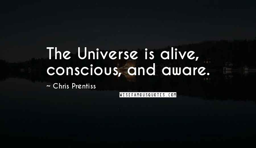 Chris Prentiss Quotes: The Universe is alive, conscious, and aware.