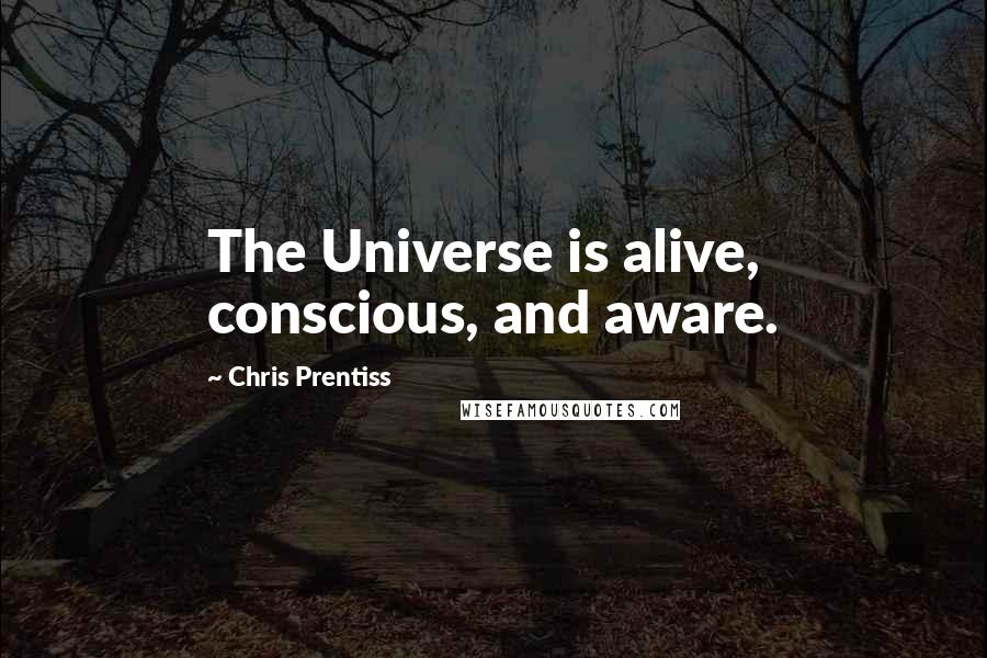 Chris Prentiss Quotes: The Universe is alive, conscious, and aware.