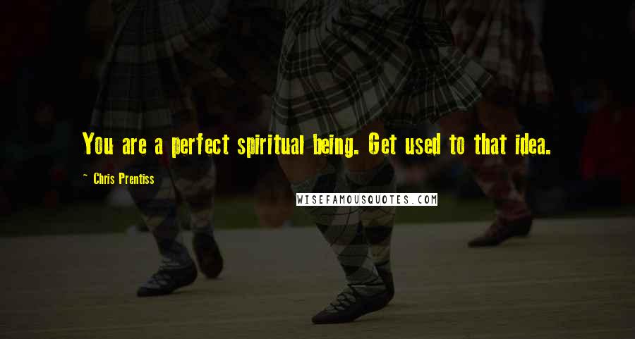 Chris Prentiss Quotes: You are a perfect spiritual being. Get used to that idea.