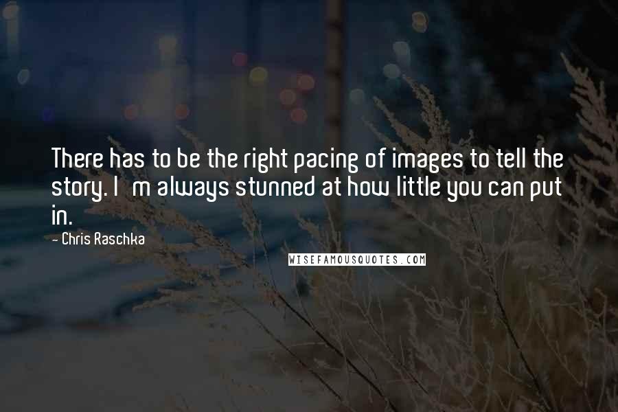 Chris Raschka Quotes: There has to be the right pacing of images to tell the story. I'm always stunned at how little you can put in.
