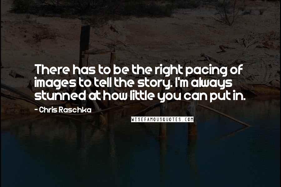 Chris Raschka Quotes: There has to be the right pacing of images to tell the story. I'm always stunned at how little you can put in.