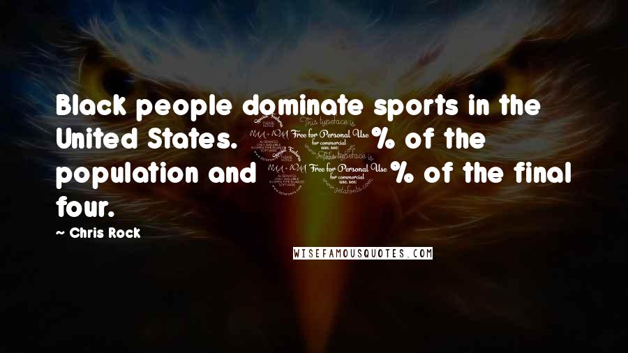 Chris Rock Quotes: Black people dominate sports in the United States. 20% of the population and 90% of the final four.